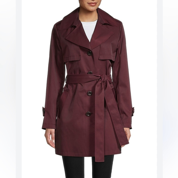 Sam Edelman Jackets & Blazers - NWT Sam Edelman Belted Trench Coat XS Burgundy